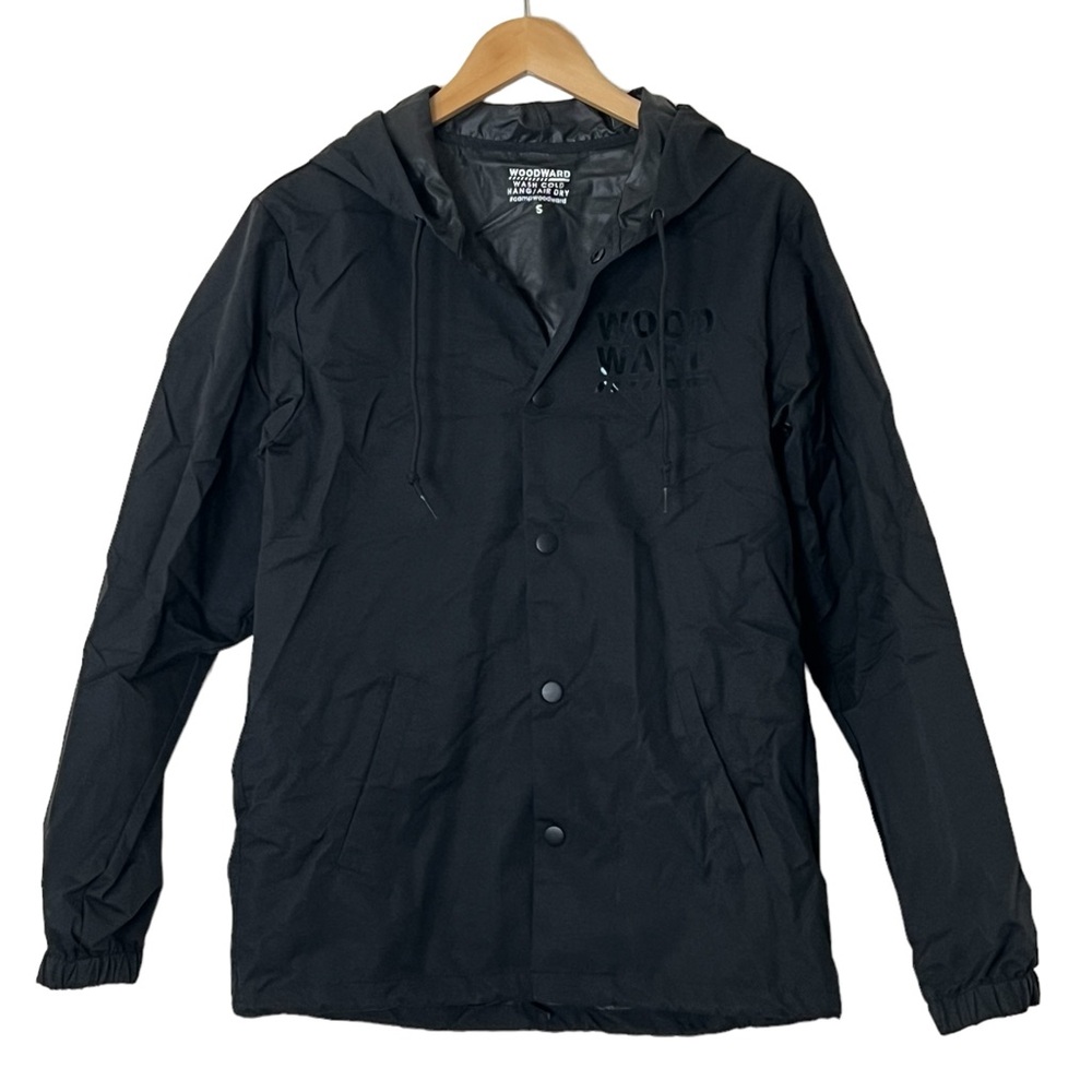 Woodward | Camp Woodward black zip front hooded outdoor jacket women’s s…